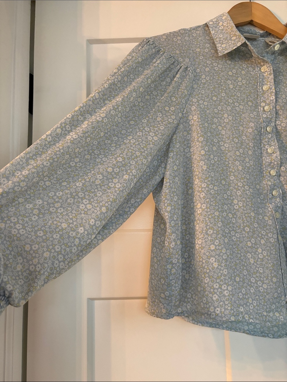 Levi's Light Blue Floral Button-Front Blouse - Picture 8 of 11
